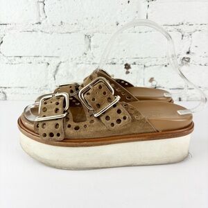 Tod’s Perforated Buckle Platform Sandals
